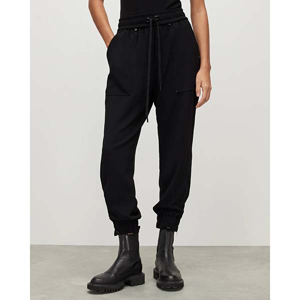 Allsaints Australia Womens Auden Mid-Rise Cuffed Pants Black AU10-079